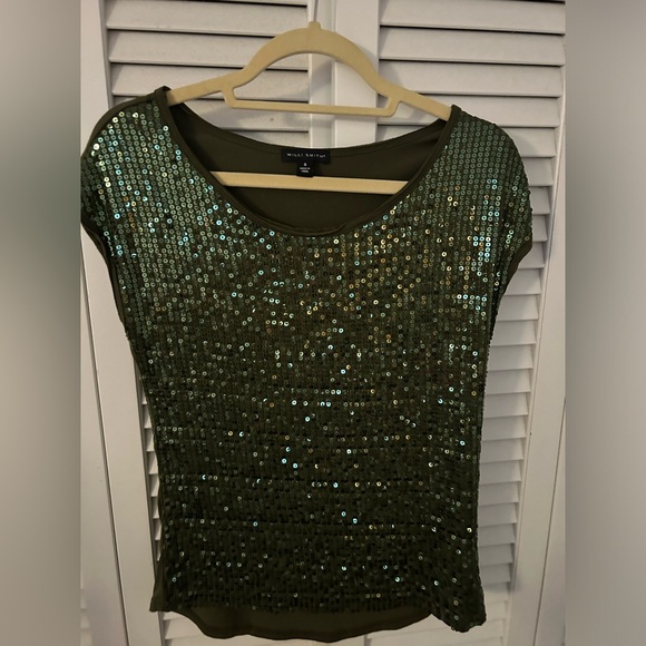 Willi Smith deep green, sequin top. Sz. Small - Picture 6 of 6